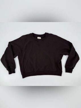 Pure Barre Cropped Crewneck Pullover Monochromatic Sweatshirt M